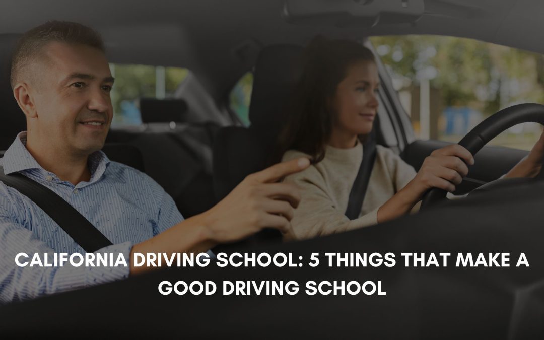 Choosing a California Driving School. Photo of a teen driver driving with a driving instructor